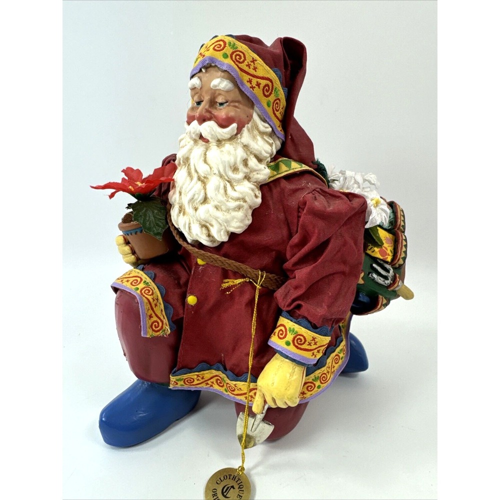 Clothtique Santa 1997 Garden Seeds Pointsetta Flower Possible Dreams